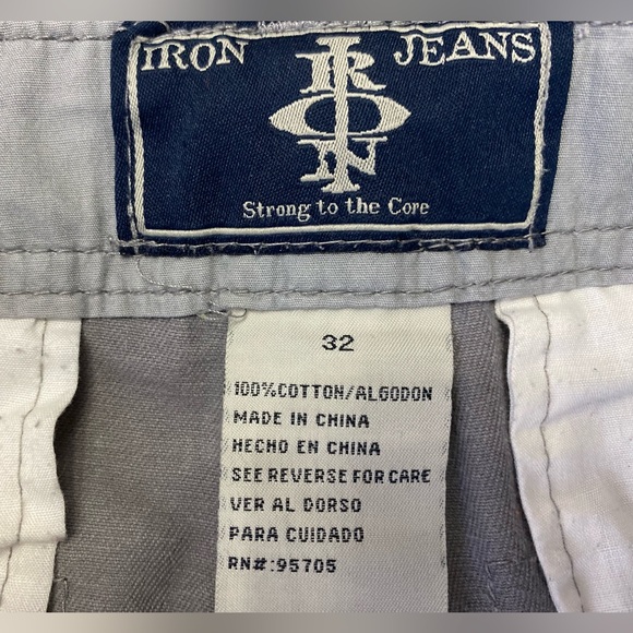 Cargo Shorts Grey Printed Plaid-like Design Casual Classic Timeless Shorts sz 32 - Picture 6 of 6